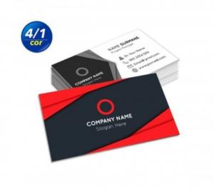 Cartão de visita Couchê 250g 9x5cm 4x4 Verniz Total Brilho Corte Reto 